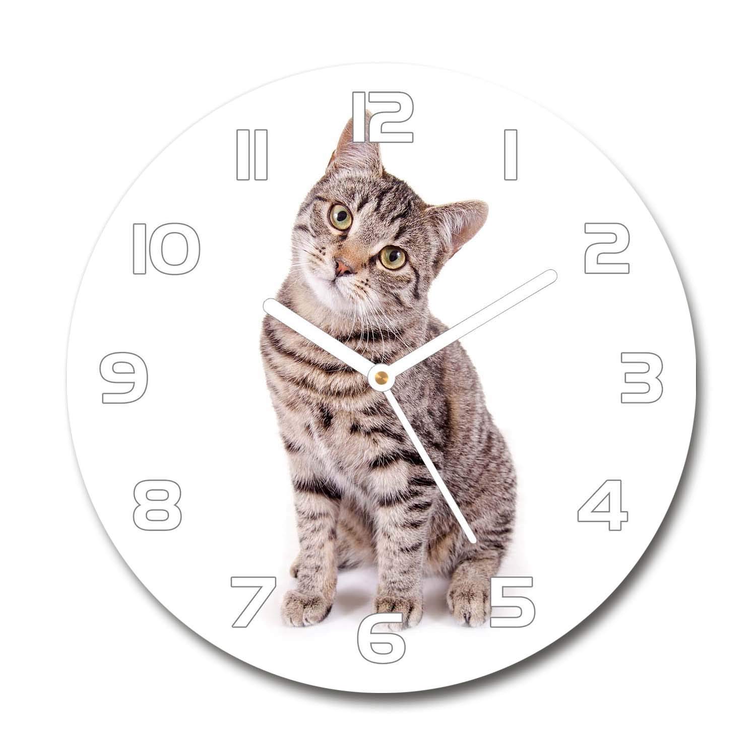 Horloge silencieuse en verre trempé 60x60cm Tulup avec aiguilles blanches