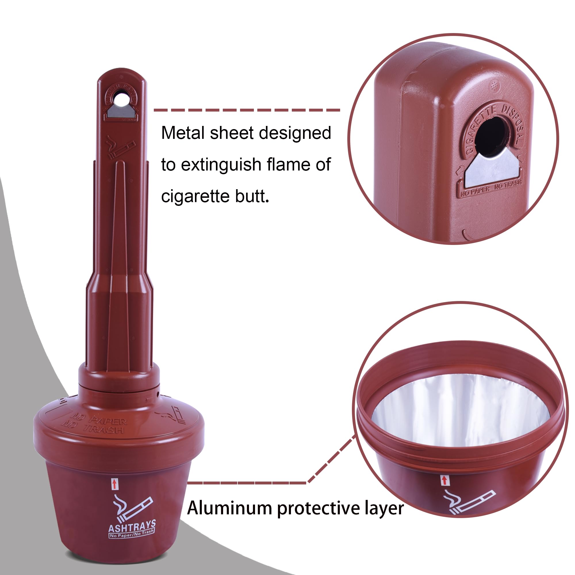 Amazon.com: OrangeStar 4 Pack Outdoor Ashtray for Cigarettes, Cigarette  Receptacle Butt Disposal, 30” Height Floor Standing Ash Tray Can for  Outdoor Patio Indoor Home Decor Garden, Coffee : Industrial & Scientific