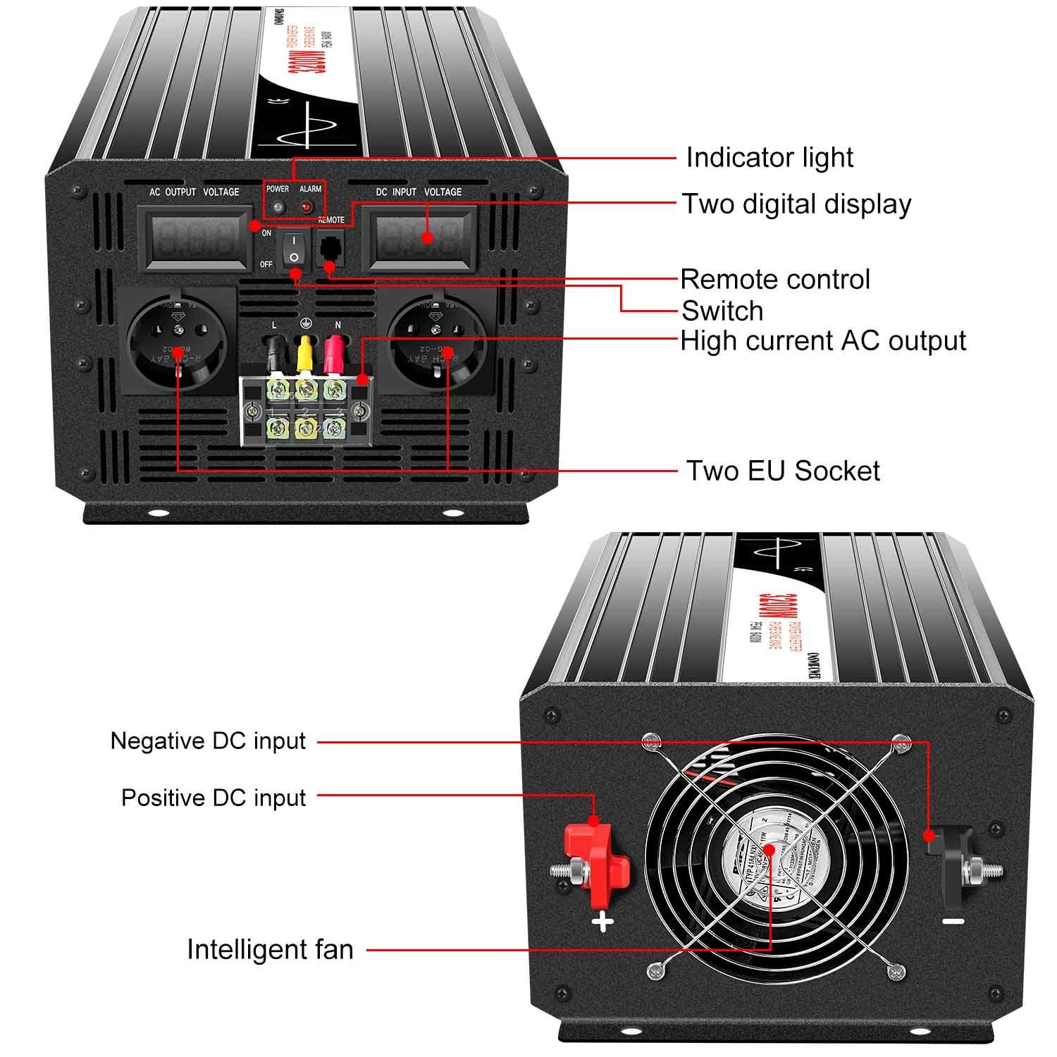Inverter Onda Sinusoidale Pura 3500w/7000w 24v 230v Generatore Portatile P 010371161763