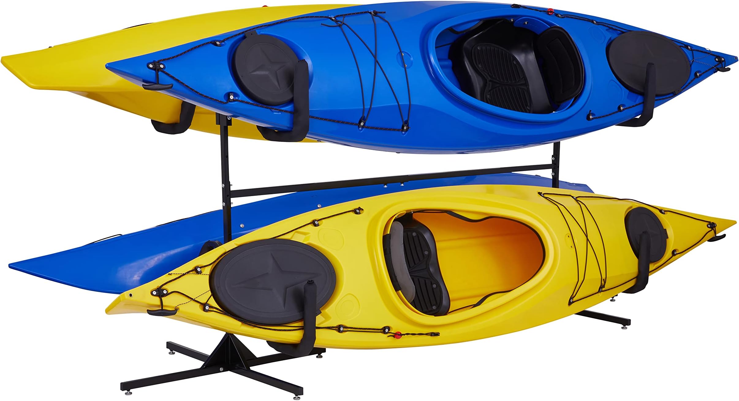 Kayak Storage Rack, Freestanding Heavy Duty Stand for Kayak's, SUP, Canoe & Paddleboard for Indoor, Outdoor, Garage, Shed, or Dock, Adjustable Height
