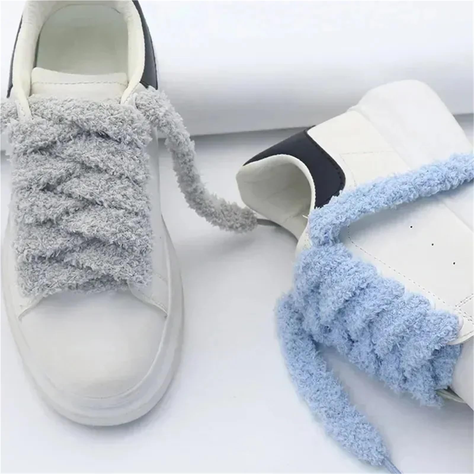 20 pares de cordones esponjosos de 15 mm, suaves, esponjosos, anchos, planos, de felpa para zapatos casuales