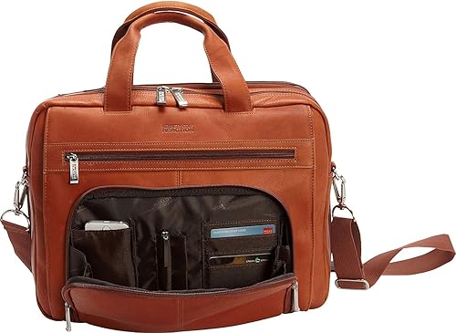 Miniatura 15 de Kenneth Cole REACTION "Out of the Bag" Manhattan - Bolso bandolera de cuero colombiano para laptop de 15.6" para viajes y negocios