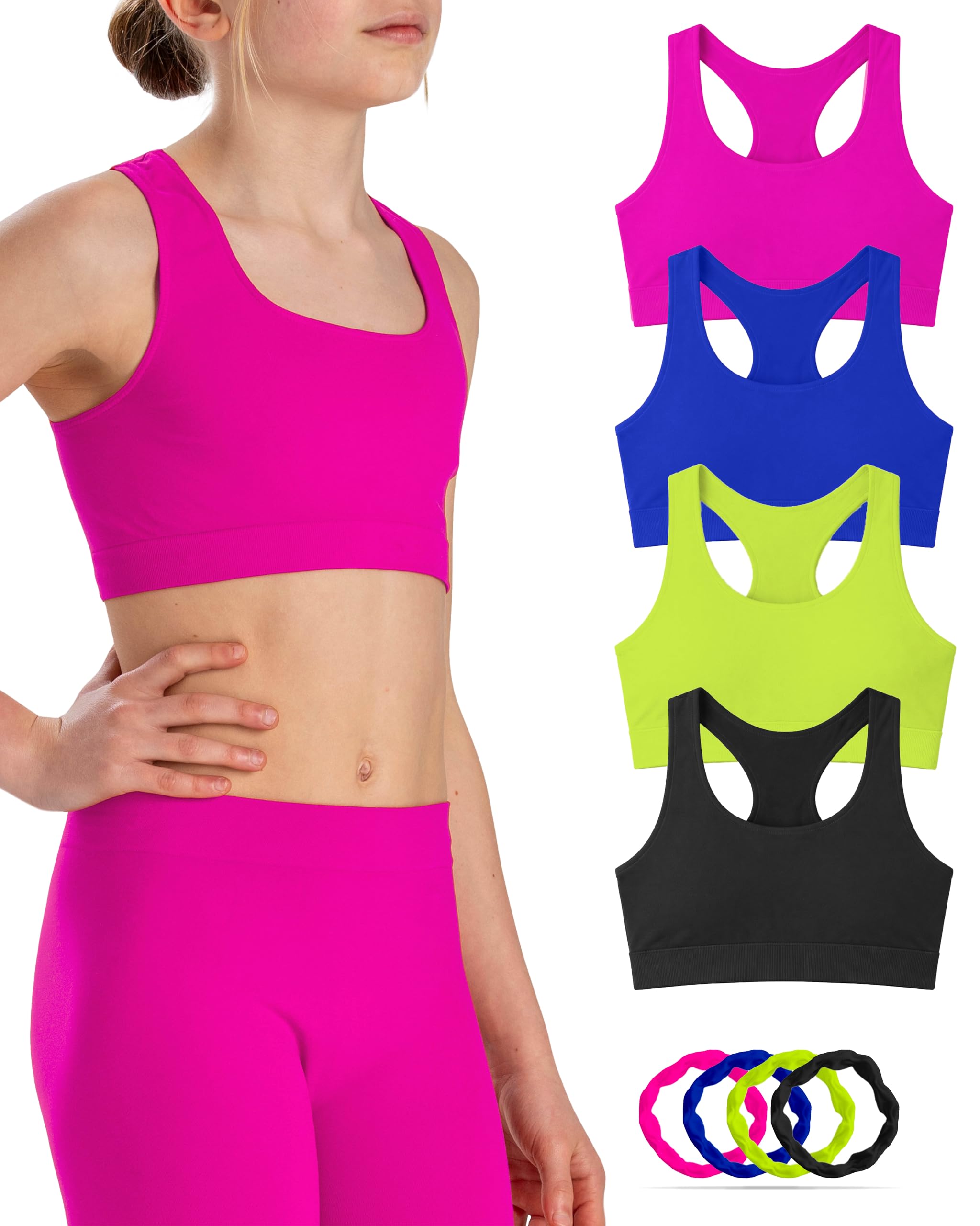 Risalti Bustier Mädchen Olympic Mikrofaser 3 STK - Sport Top Mädchen, Mädchen Bustier, Crop Top Mädchen, BH Mädchen, Tops Für Mädchen, Tank Tops Nahtlose, Armbänder Gratis - Made In Italy