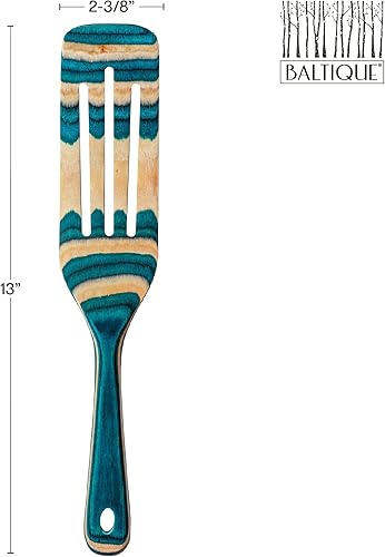 Miniatura 6 de Baltique Mykonos Collection 13" Wooden Spurtle Spatula – Colorful Birch Wood Cooking Utensil, Nonstick Safe, Versatile Stirring & Serving Tool