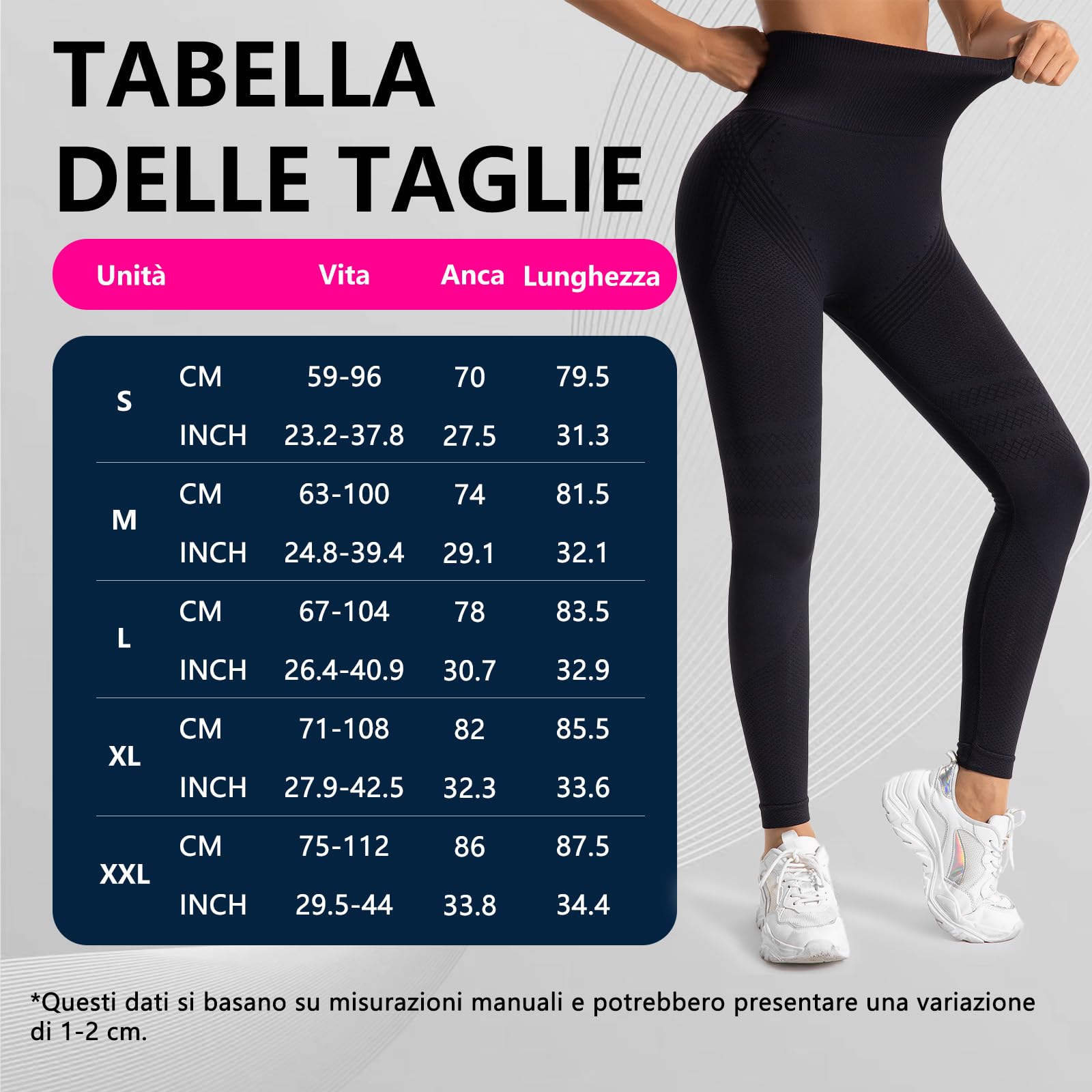 Deedlite Leggins Fittabella 3D Anticellulite Donna, Fitta Bella Push Up Sculpture a Compressione Graduata Leggings