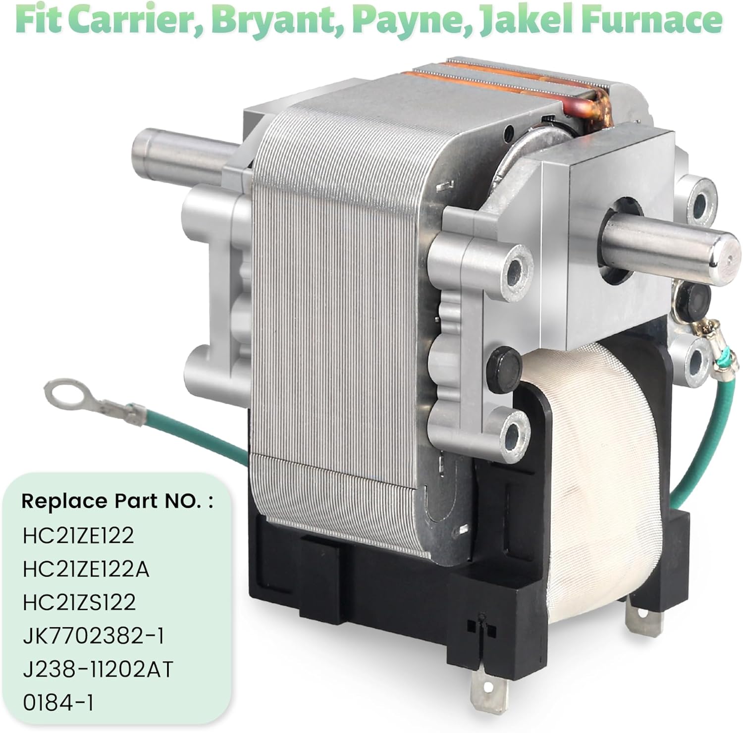 Draft Inducer Blower Motor for Carrier Bryant Payne Furnace Replacement Parts HC21ZS122 HC21ZE122A HC21ZE122 Exhaust Motor for Jakel Furnaces J238-112-112-11202AT