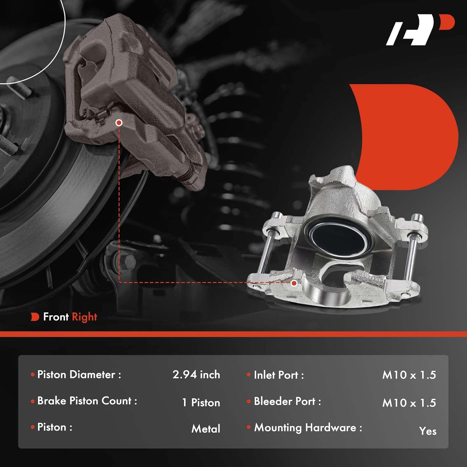 A-Premium Disc Brake Caliper Assembly Without Bracket Compatible with Select Chevy, Cadillac, Buick, GMC, Pontiac and Oldsmobile Models - Impala, Camaro, Caprice, LeSabre, Riviera - Front Passenger