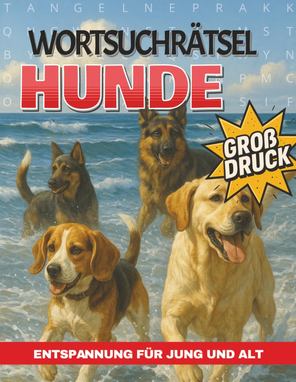 Hunde Wortsuchrätsel für Erwachsene: Großformatiges Rätselbuch zum Thema Hunde, Rassen und alles, was dazugehört | Gedächtnistraining | Geschenk für jeden Tierliebhaber