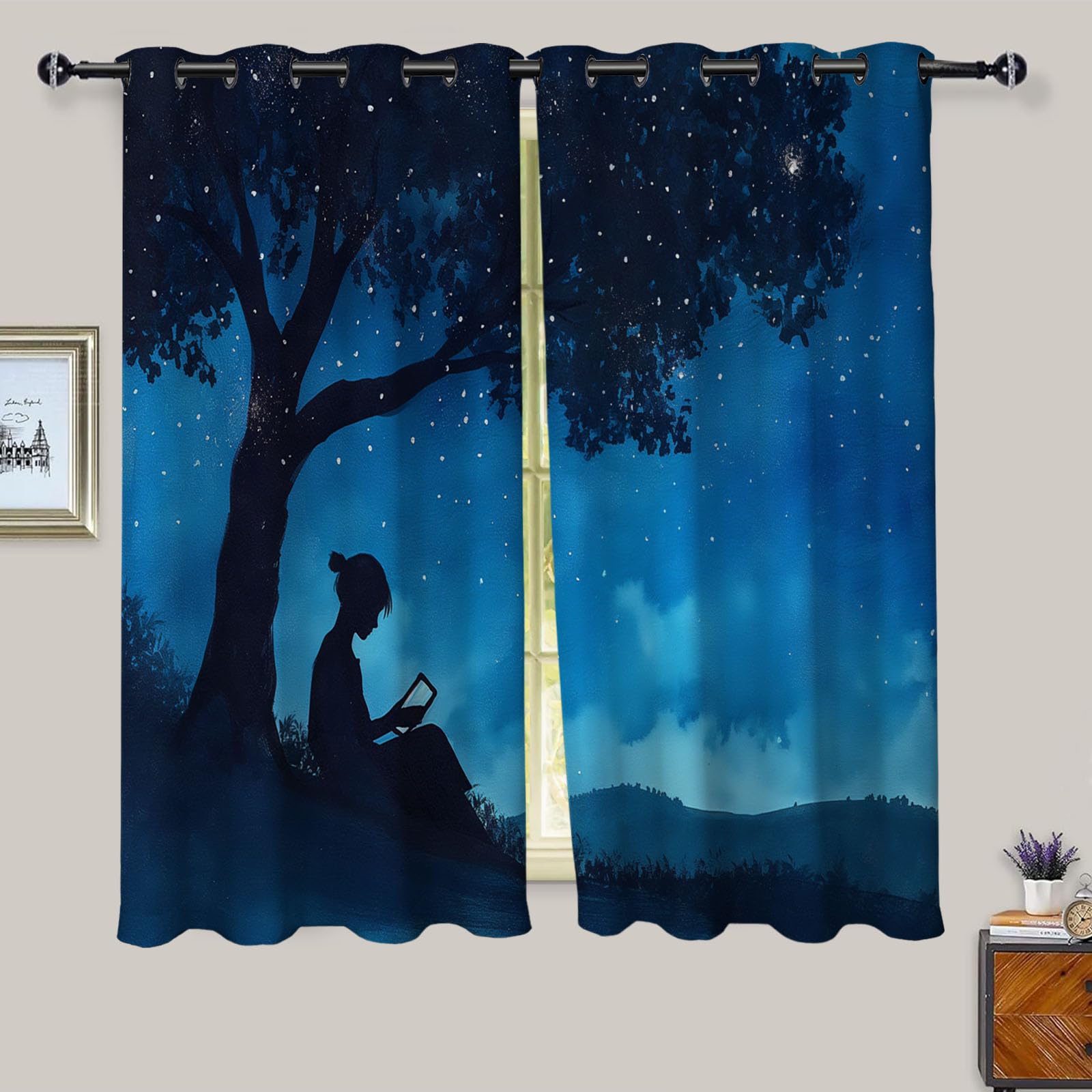 Rideaux occultants 132x158 rideau thermique oeillets salon chambre coucher impression 3D