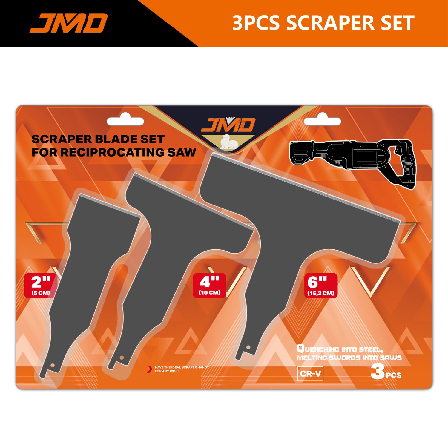 4-Piece Reciprocating Saw Scraper Set – Carbon Steel Blades For Tile, Grout, Adhesive & More