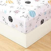 Vista 4 de URBONUR Conjunto de cama de 4 piezas para niños con tema espacial, cobertor de astronauta de cohete para niños pequeños, con sábanas, suave