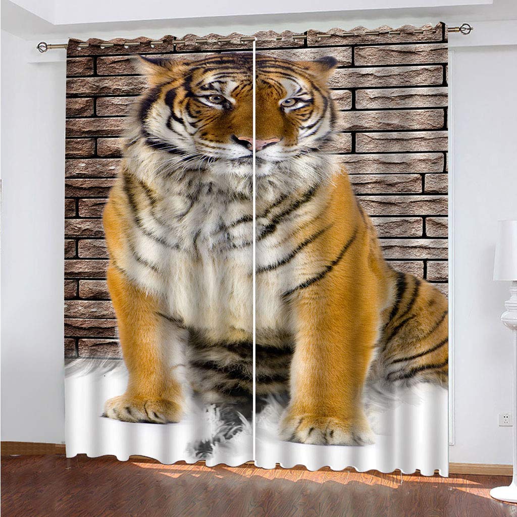 Rideaux occultants tigre 140x270 cm lot de 2 pour salon moderne