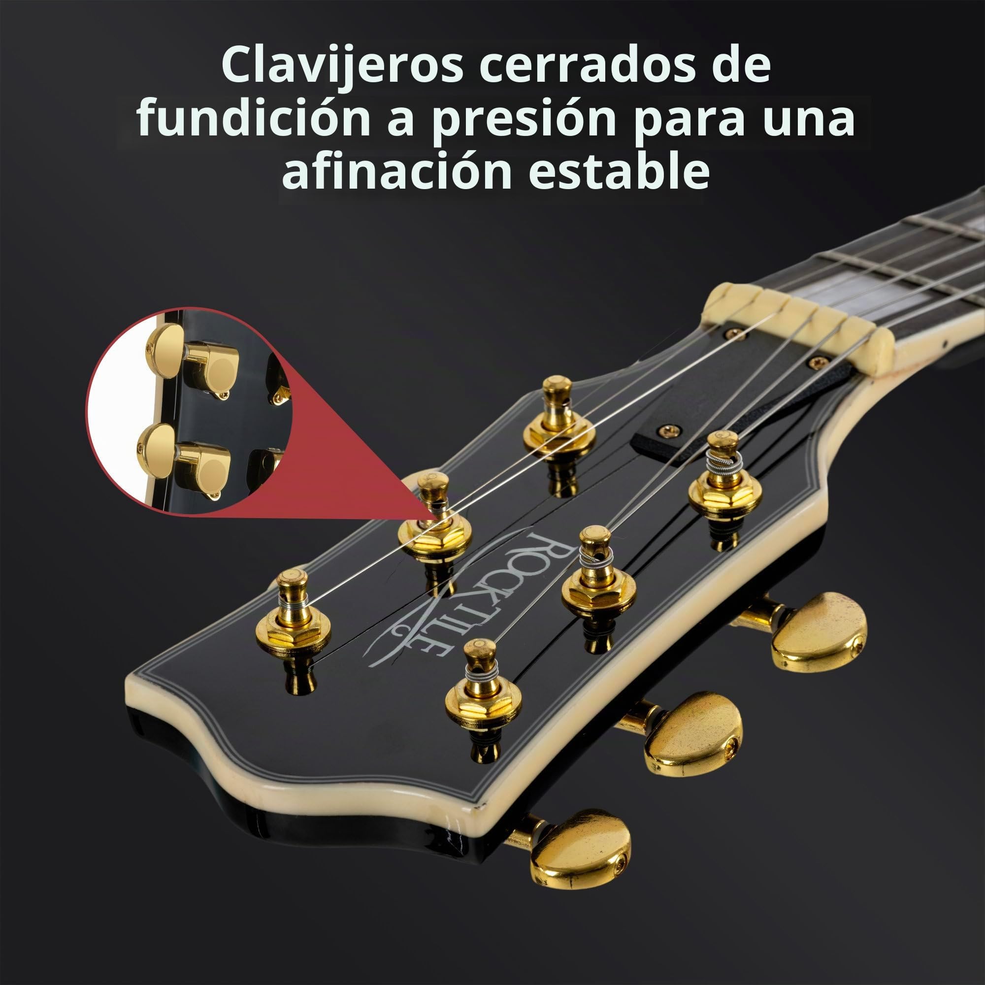 Rocktile Pro L-200BK Deluxe Guitarra Eléctrica Negra