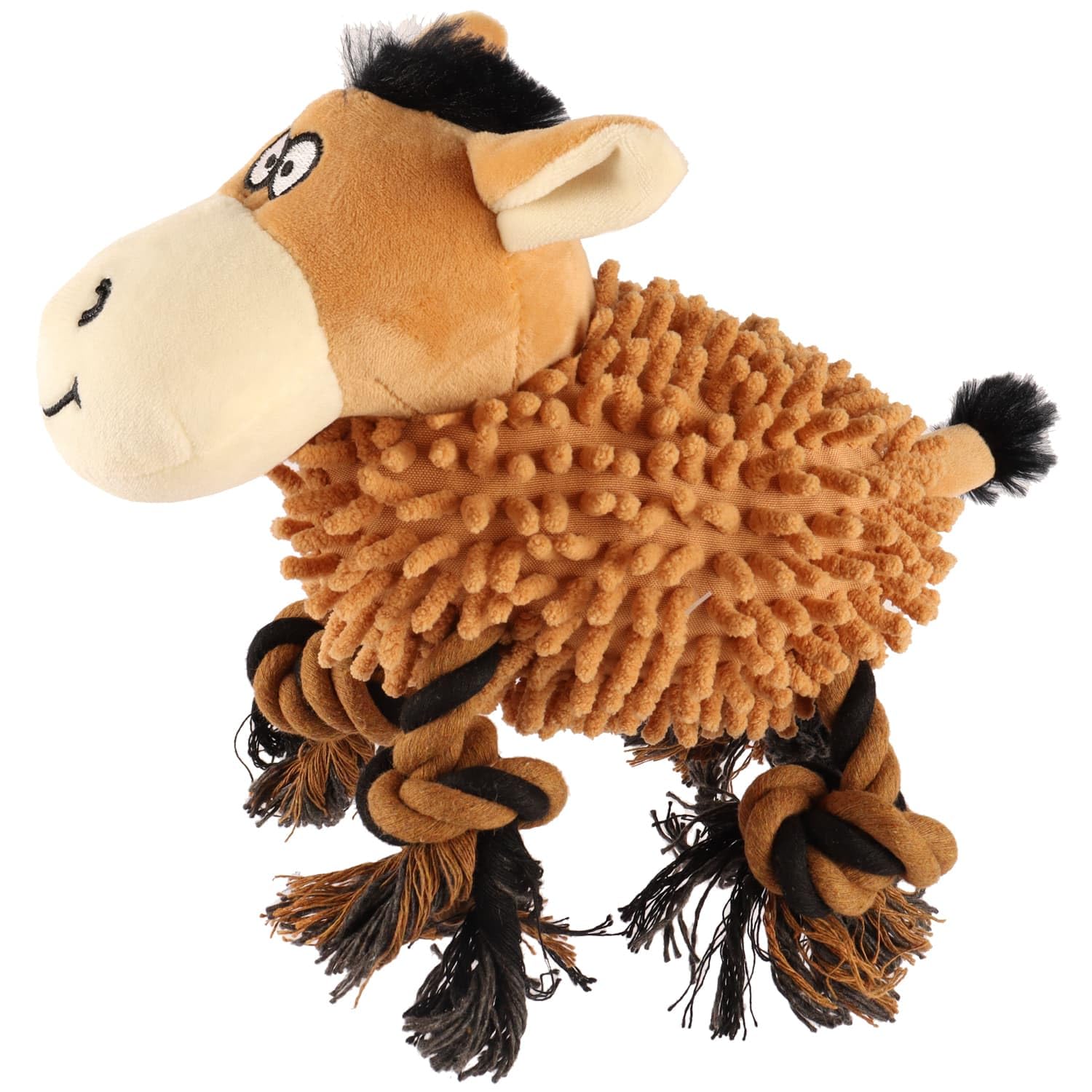 BargainsMania Farmyard Animal Rope Toy - Let Your Dog Wrestle, Tug And Pull To Their Heart's Content With This Cute And Fluffy Animal Rope Toy (Donkey)