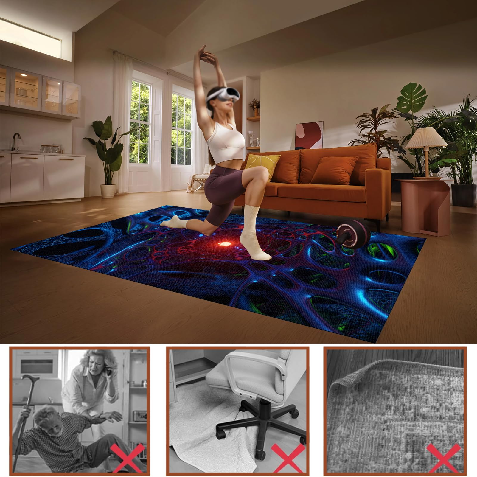 Tapis Gaming Sol, Tapis Protection Sol pour Chaise de Bureau, Tapis de Sol Bureau pour Chaise de Bureau stratifiée, Bureau et Chambre, Protège Parquet Fauteuil à roulettes pour Sols Durs 160 x 200 cm