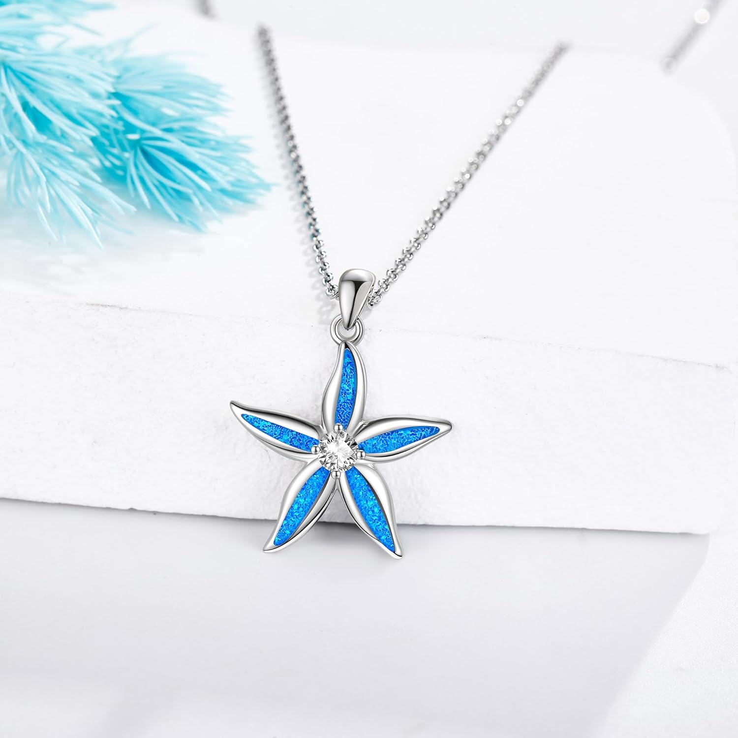 Ocean Necklace for Women Sterling Silver Starfish/Whale/Dolphin Pendant Necklace Ocean Jewelry Gifts - Image 3