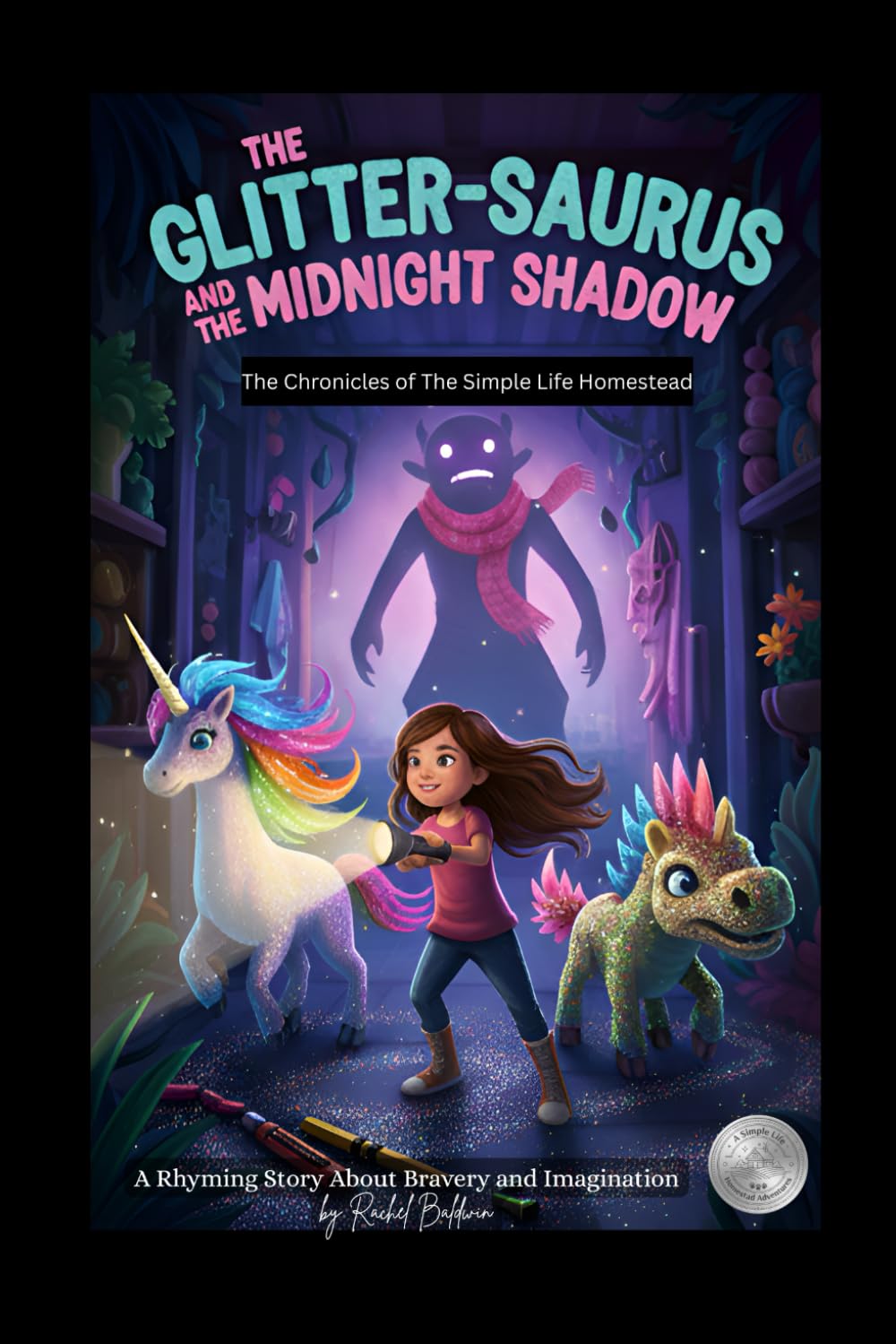 The Glitter-Saurus and the Midnight Shadow: A Simple Life Homestead Adventure: A Rhyming Story About Bravery and Imagination: 1 (The Chronicles of The Simple Life Homestead)