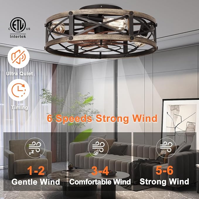 Ventilador de Techo 19 Pulgadas con Luz y Control Remoto 110 miniatura 2