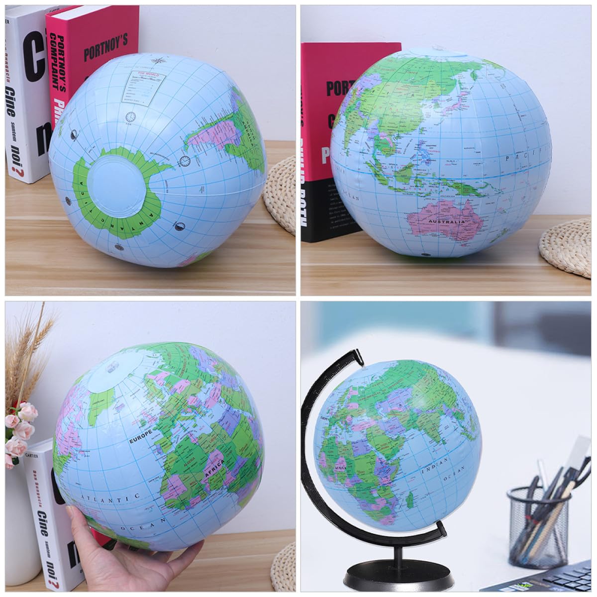 Artibetter Palloni da Spiaggia Gonfiabili a Forma di Globo 8 Pezzi in Pvc Sicuro 30 Cm per Piscina e Spiaggia Giocattolo Estivo Galleggiante per Feste e Attività Outdoor