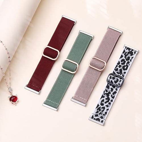 Miniatura 4 de Ouwegaga Compatible con Fitbit Versa 4Versa 3SenseFitbit Sense 2 correas para mujeres y hombres, correa de reloj deportiva de nailon elástico