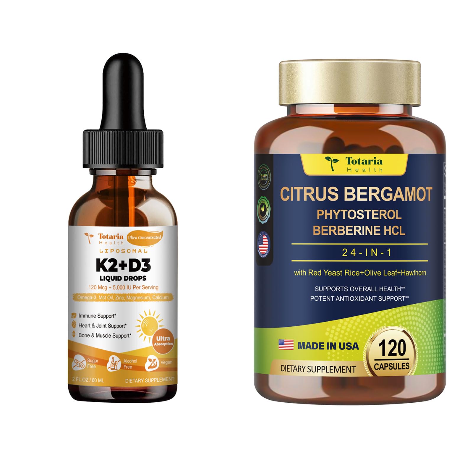 Amazon.com: Liquid Vitamin D3 K2 + Citrus Bergamot for Antioxidant