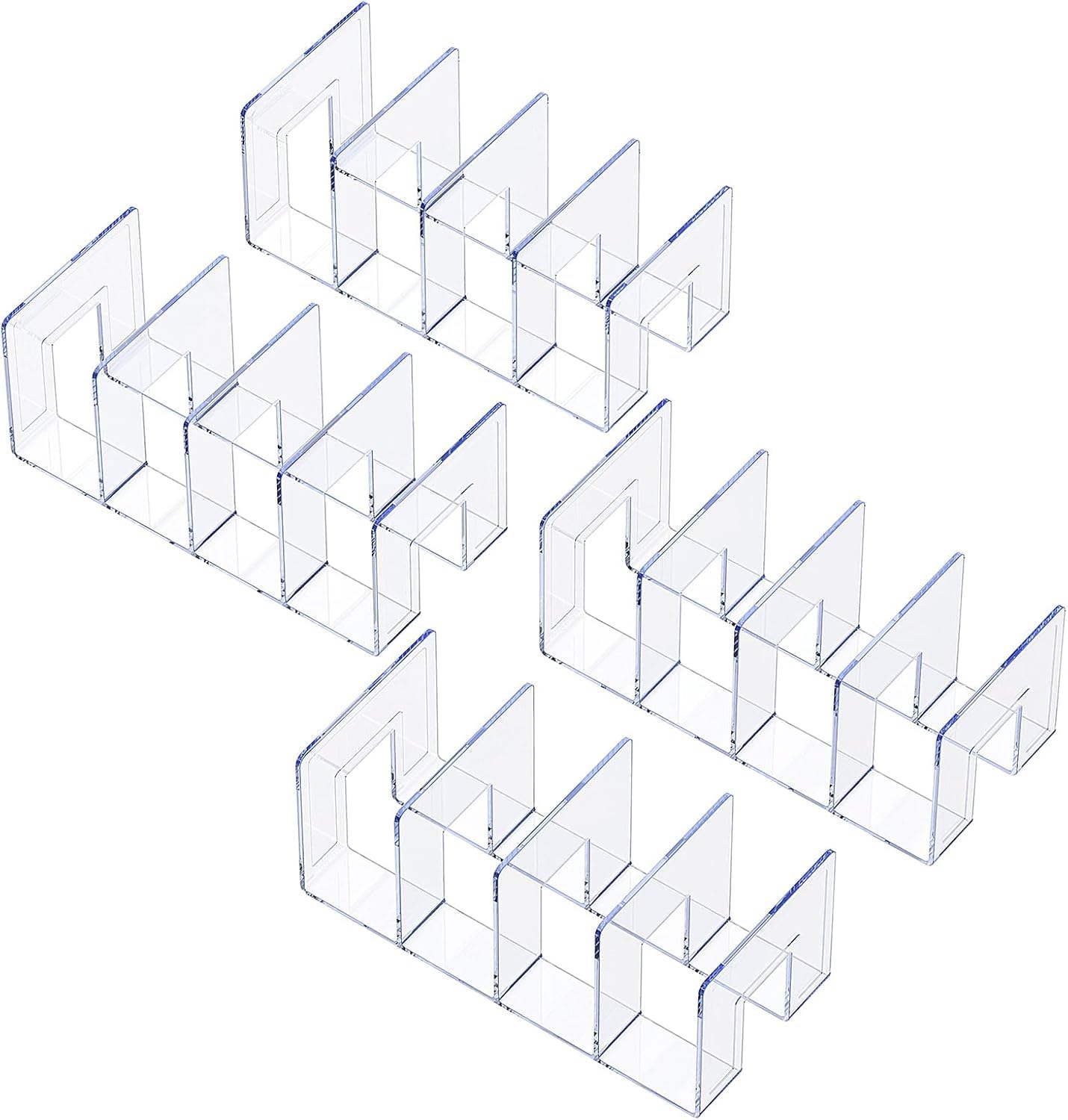 lugunu clear acrylic purse organizer - 4-section divider for handbag closet storage - durable rack for purses, clutches more (set of 4) 4pack-4sections