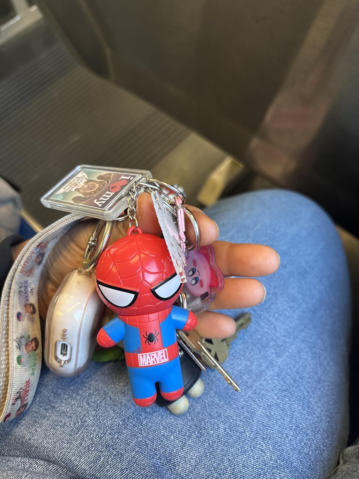 Lip Smacker Marvel Lip Balm Keychain, Clear & Glossy, Fun & Giftable, Cruelty Free - Spiderman