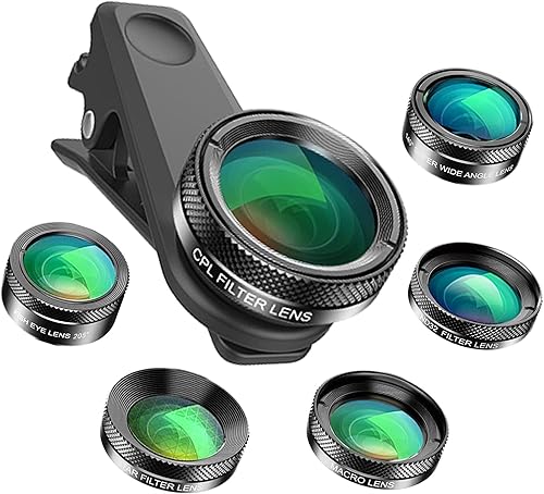 Miniatura 1 de Kit de lente de cámara de teléfono 6 en 1140 súper gran angular  lente marco 25X  lente ojo de 205Flente ND 32  lente de filtro de estrellas  CPL