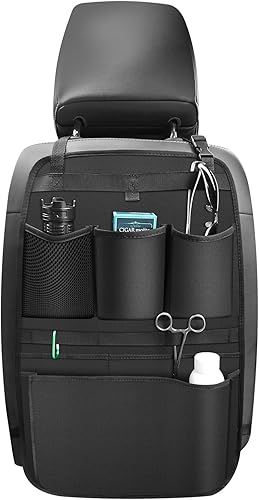 Organizador de respaldo de asiento de automóvil, protector de asiento trasero con múltiples bolsillos de almacenamiento, compatible con SUV y