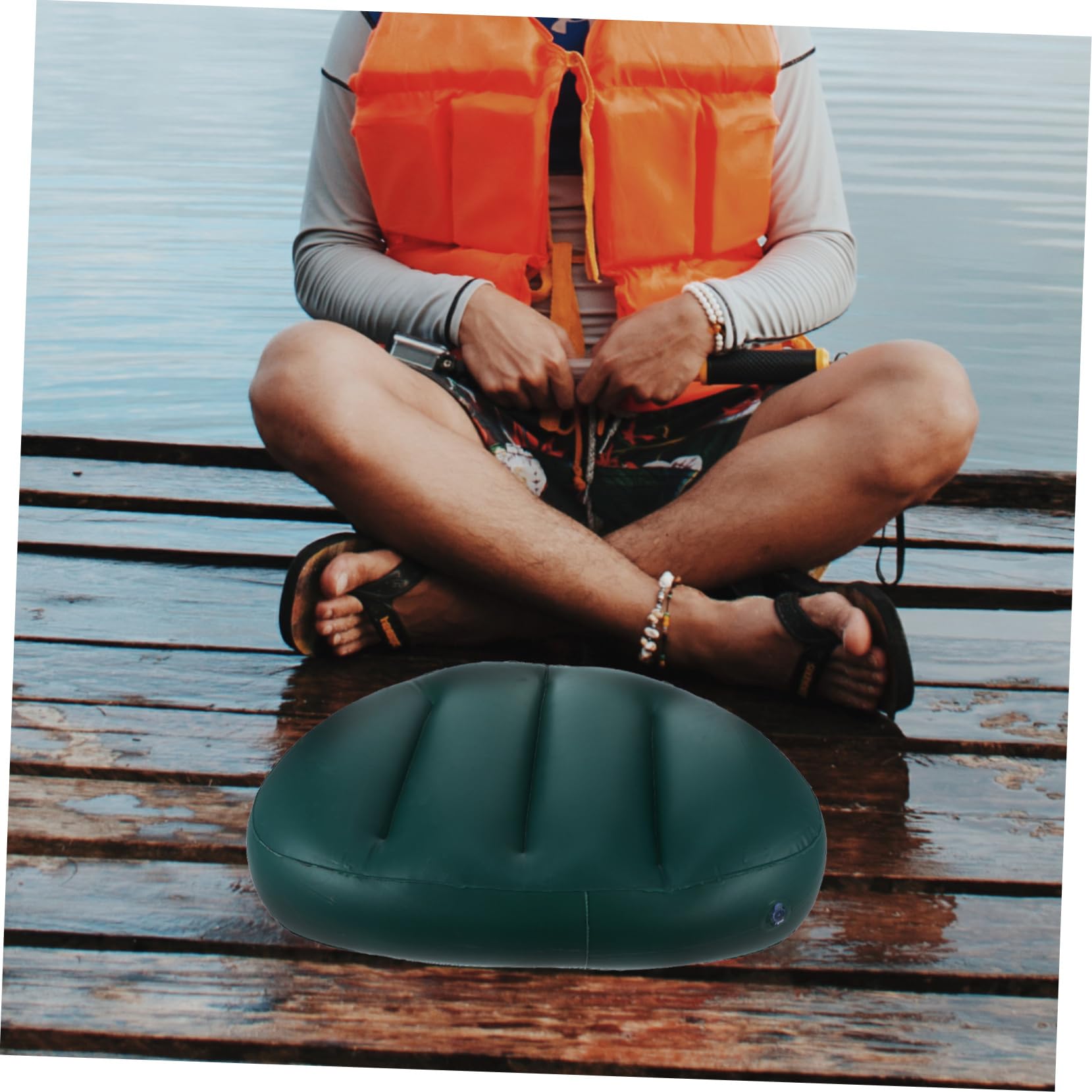 BESPORTBLE Ergonomic Inflatable Boat Seat Cushion Water Sports Equipment PVC Detachable Pad
