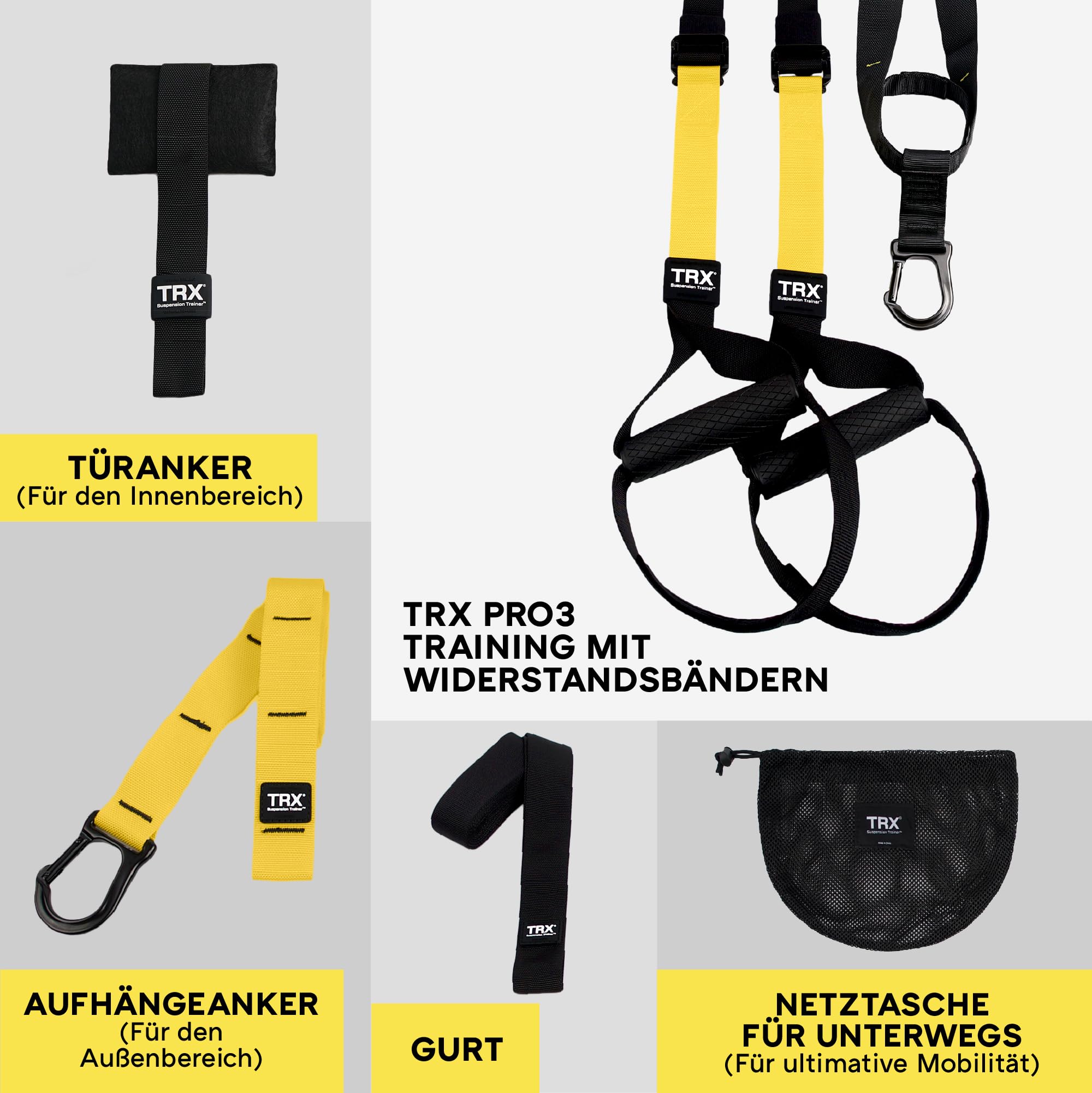 TRX PRO3 - Schlingentrainer - für Profisportler und Trainer - mit Zugang zur TRX Training Club App