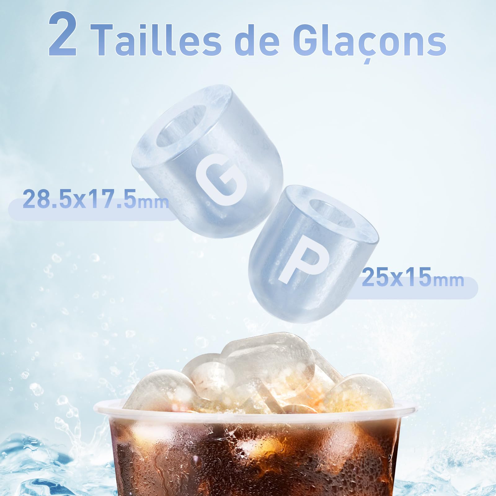 Todeco Machine à Glaçons pour la Maison, Capacité de 1,5L, 2 tailles de glaçons, 12kg en 24h, 9 Glaçons en 6-10 Minutes, Autonettoyant Machine à Glaçons, pour la Maison, la Cuisine et les Fêtes