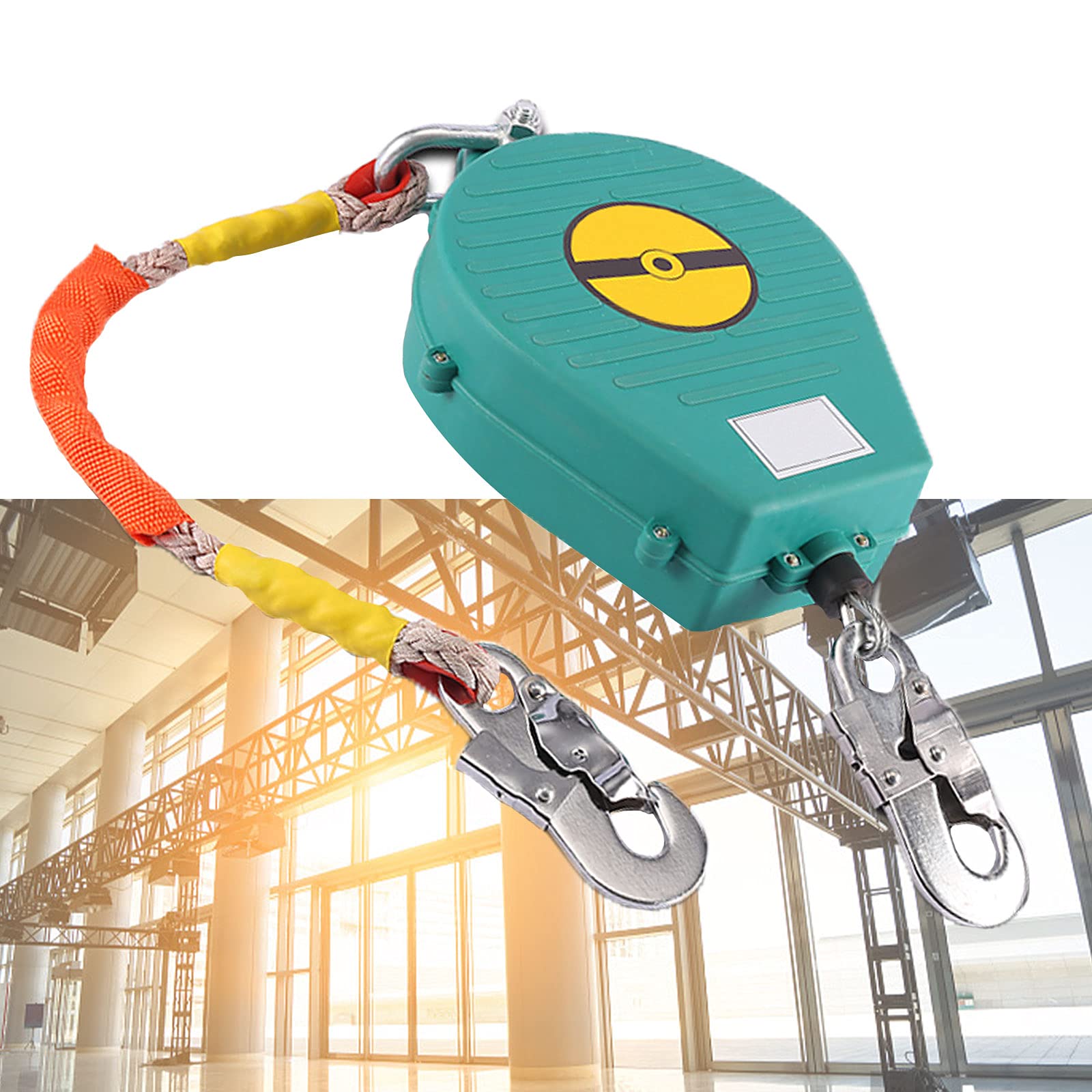 LXX Einziehbares Höhensicherungsgerät, Fallschutz Auffanggerät mit Stahlseil und Haken, Selbsteinziehendes Kabel für Dach und Baumhausbau, 3m/5m/7m/10m/15m, Belastung: 150kg
