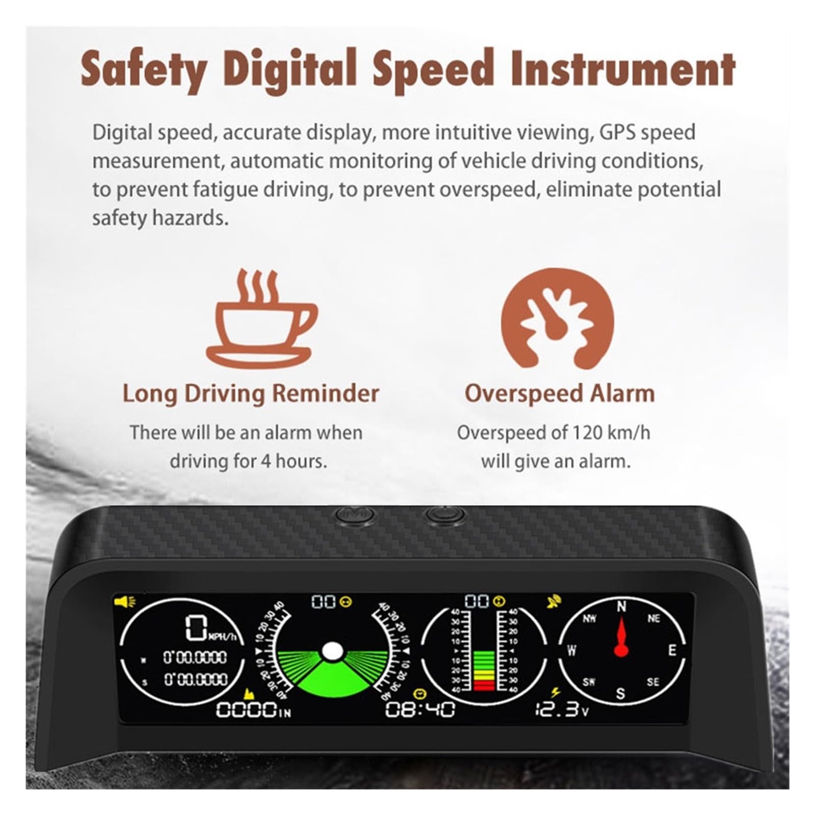 X90 Electrónica Automotriz Digital GPS Velocímetro HUD Head Up Display Medidor De Altitud Brújula MPH KM/H Inclinómetro para todos los vehículos
