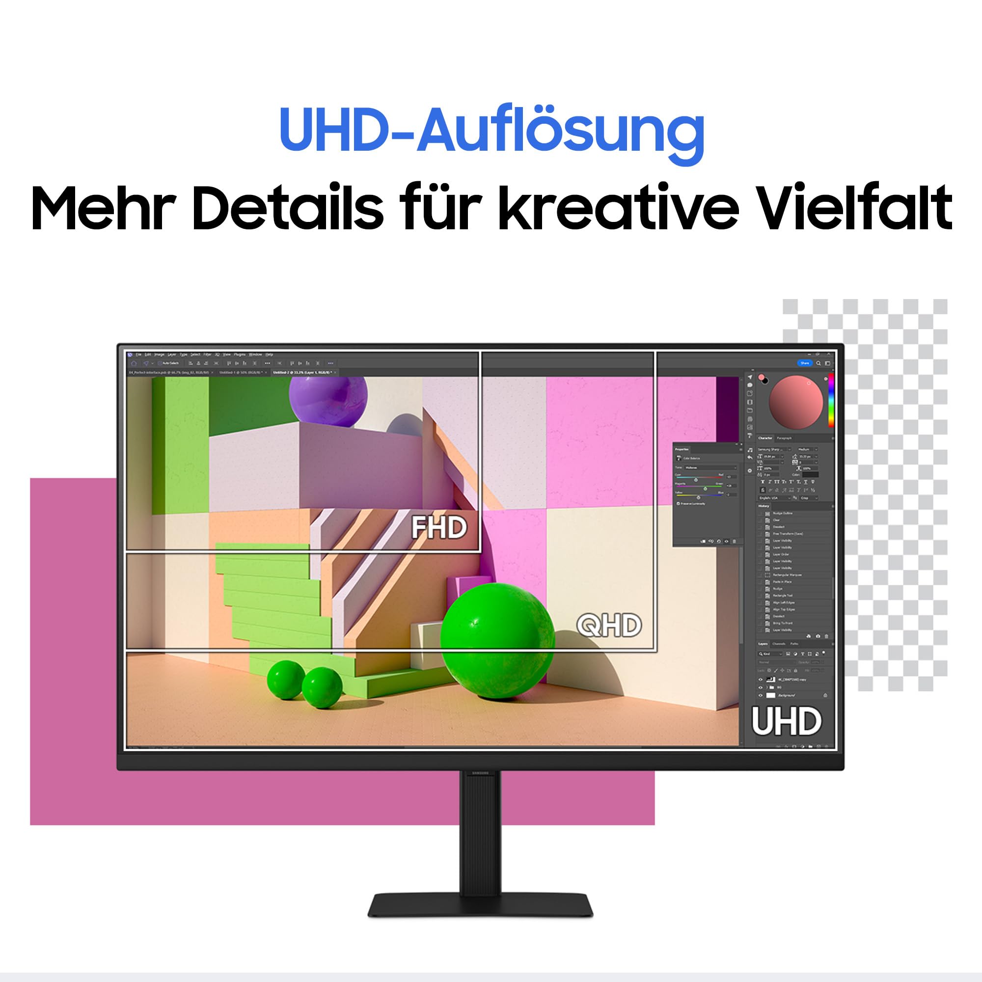 Samsung ViewFinity S70D 27 Zoll 4K UHD Monitor, 3840x2160, 60Hz, HDR10
