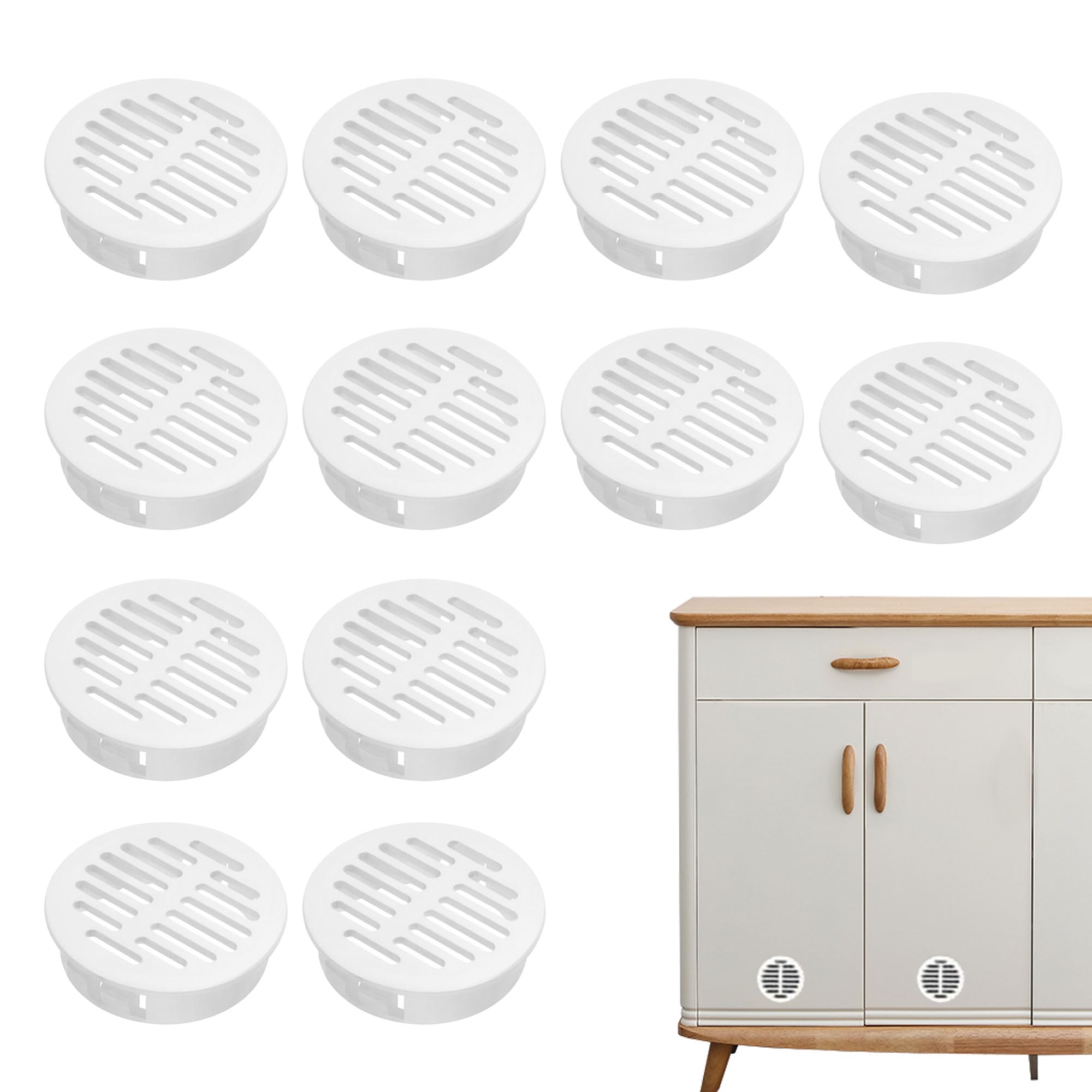 12PCS Soffit Vents 50mm/2in White Small Round Air Vents Covers