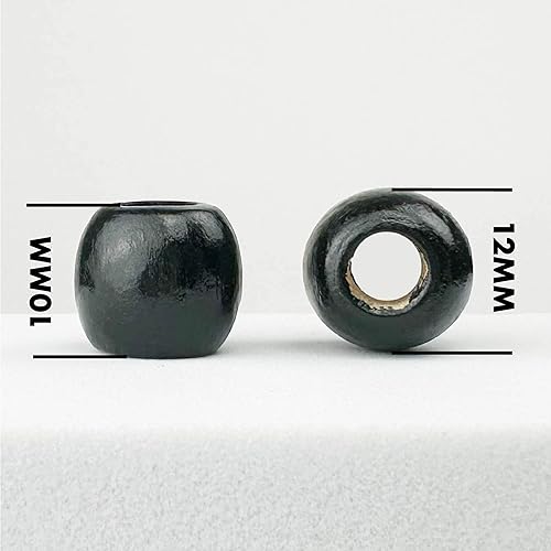 Miniatura 4 de 500 cuentas de madera multicolor de macramé con agujeros grandes, 0.472 in x 0.394 in de diámetro, agujero de 0.217 in