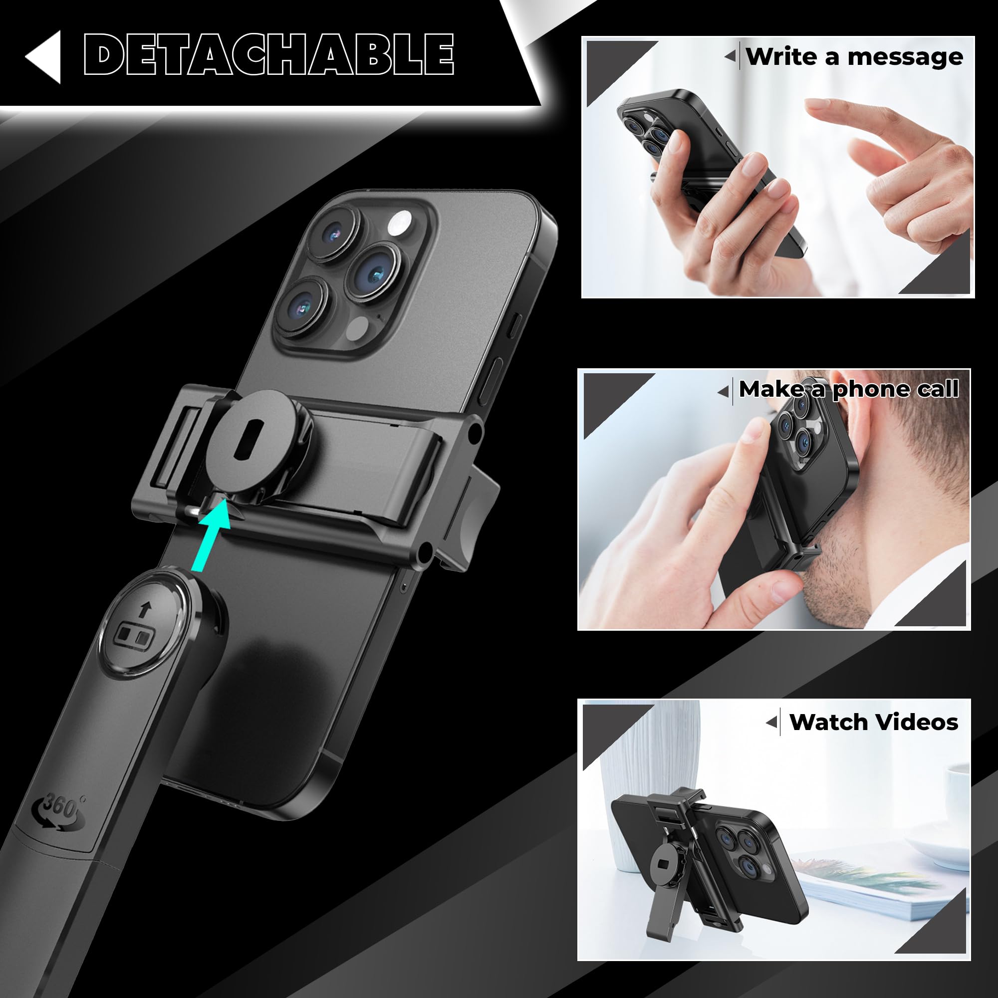 Kratos K8 AI-Powered 70 inch/178 CM Selfie Stick Tripod with Sensor, Auto Face Tracking Tripod with 360° Auto Rotating Stand for Mobile, Camera, Shooting, Blogging with Quad-Leg Stability — Amazon image 5