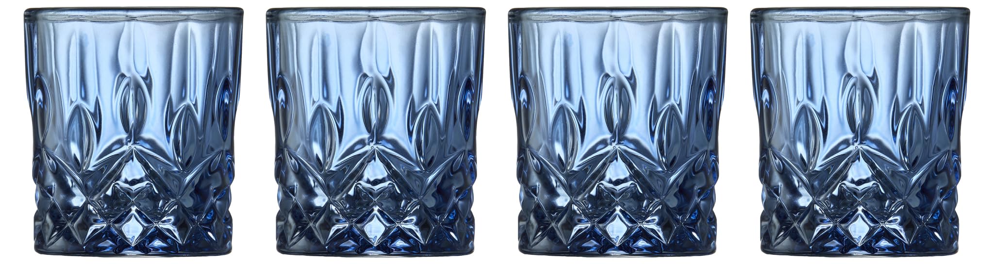 Verre à shot 4 cl Lyngby Glas Sorrento bleu en cristal d'art pour table raffinée