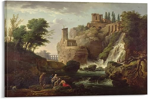 Miniatura 1 de The Falls of Tivoli by Claude Joseph Vernet Canvas Art Poster And Wall Art Picture Print Modern Family Bedroom Decor Posters 24x36inch(60x90cm)99.0