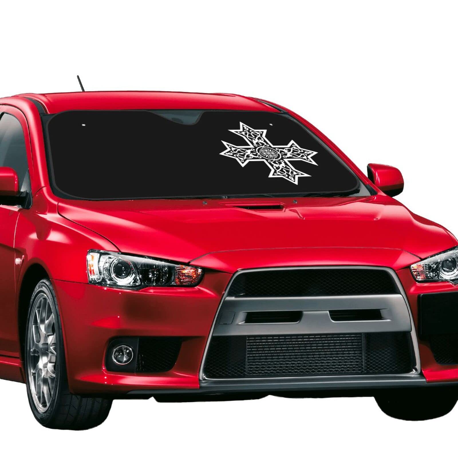 Windshield Sun Shade for Car Durable Bubble Aluminum Film Material Coptic Cross Car Sun Visor