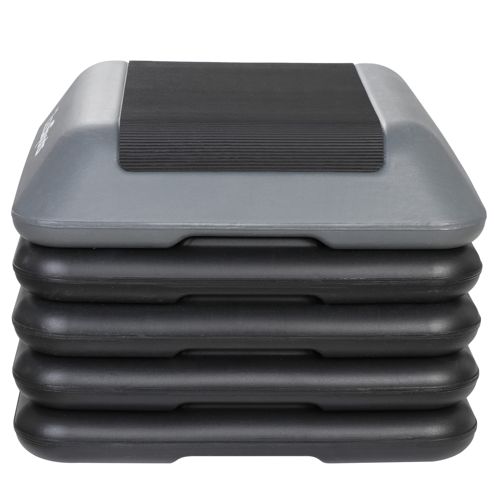 JungleA 16 Inch Small Aerobic Step Platform, Height Adjustable Mini Exercise Step, Home Gym Workout Stepper Platform, 4 Risers, 4"- 6"- 8"-10"-12" Height, Cardio Strength Training Fitness Equipment