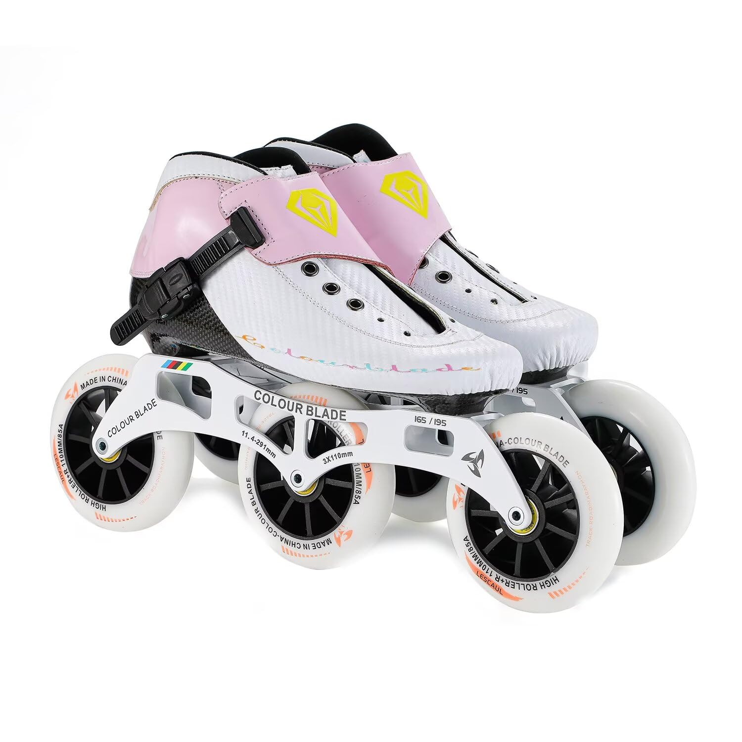 Patins à roulettes de Vitesse en Ligne pour Adultes, châssis en Fibre de Carbone, Patins de Course Professionnels à 3/4 Roues, roulements ABEC-9 Haute précision, Roues en PU pour Le Fitness