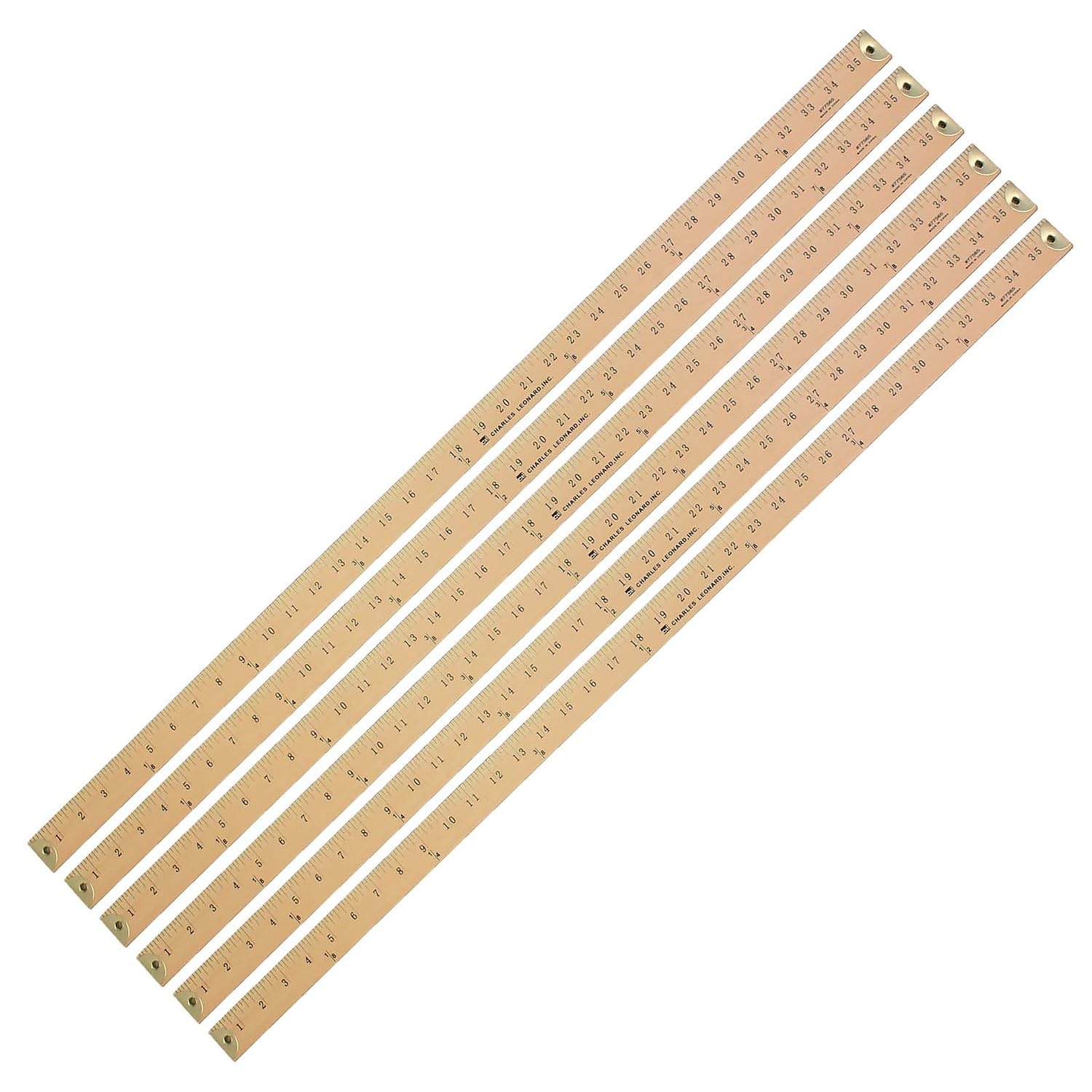 Charles Leonard Wood Yardstick, Pack of 6