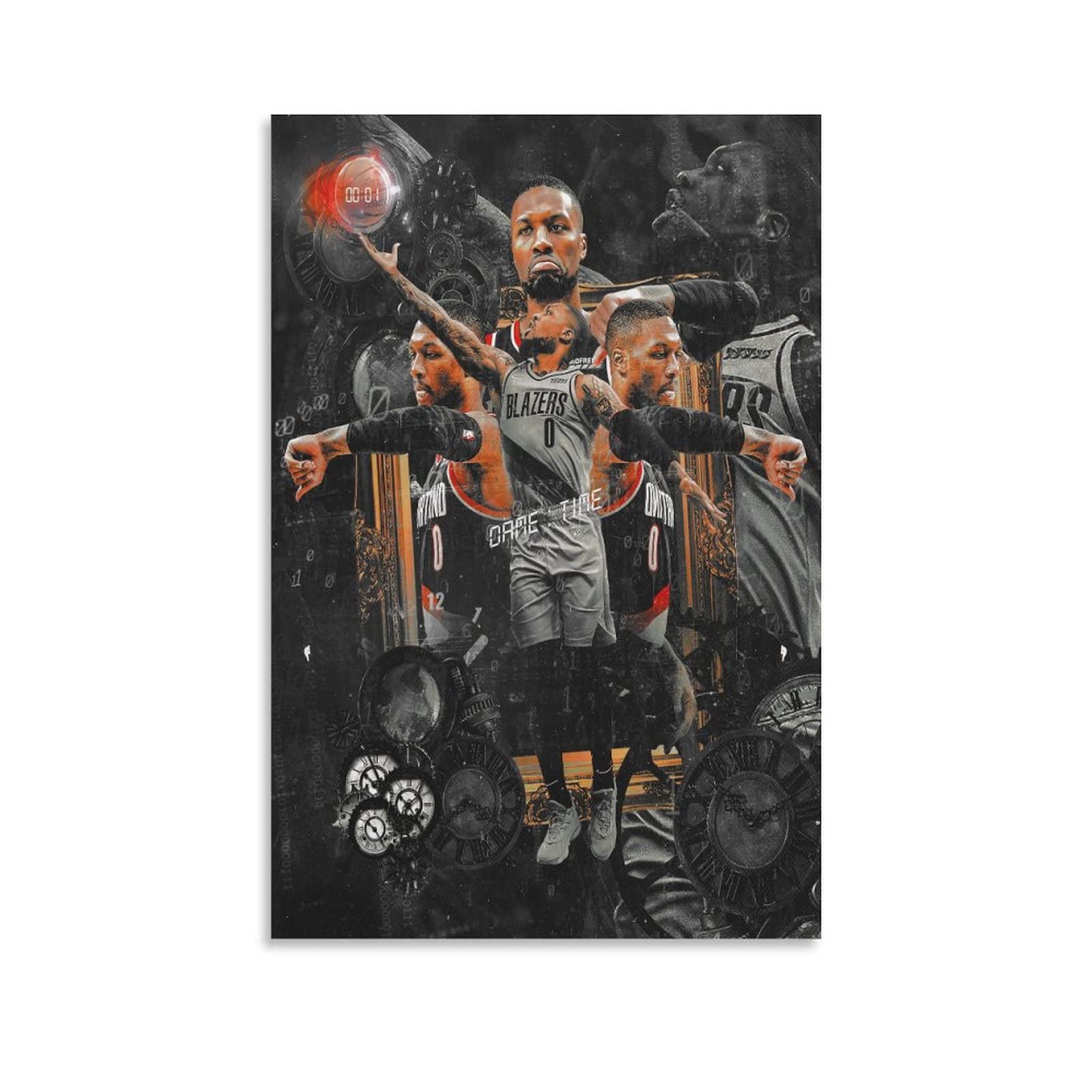 GARLAN Damian Lillard Dame Time Sports Player Prints HD Posters And Prints for Home Decor Wall Art Canvas Decoration 16x24inch(40x60cm)