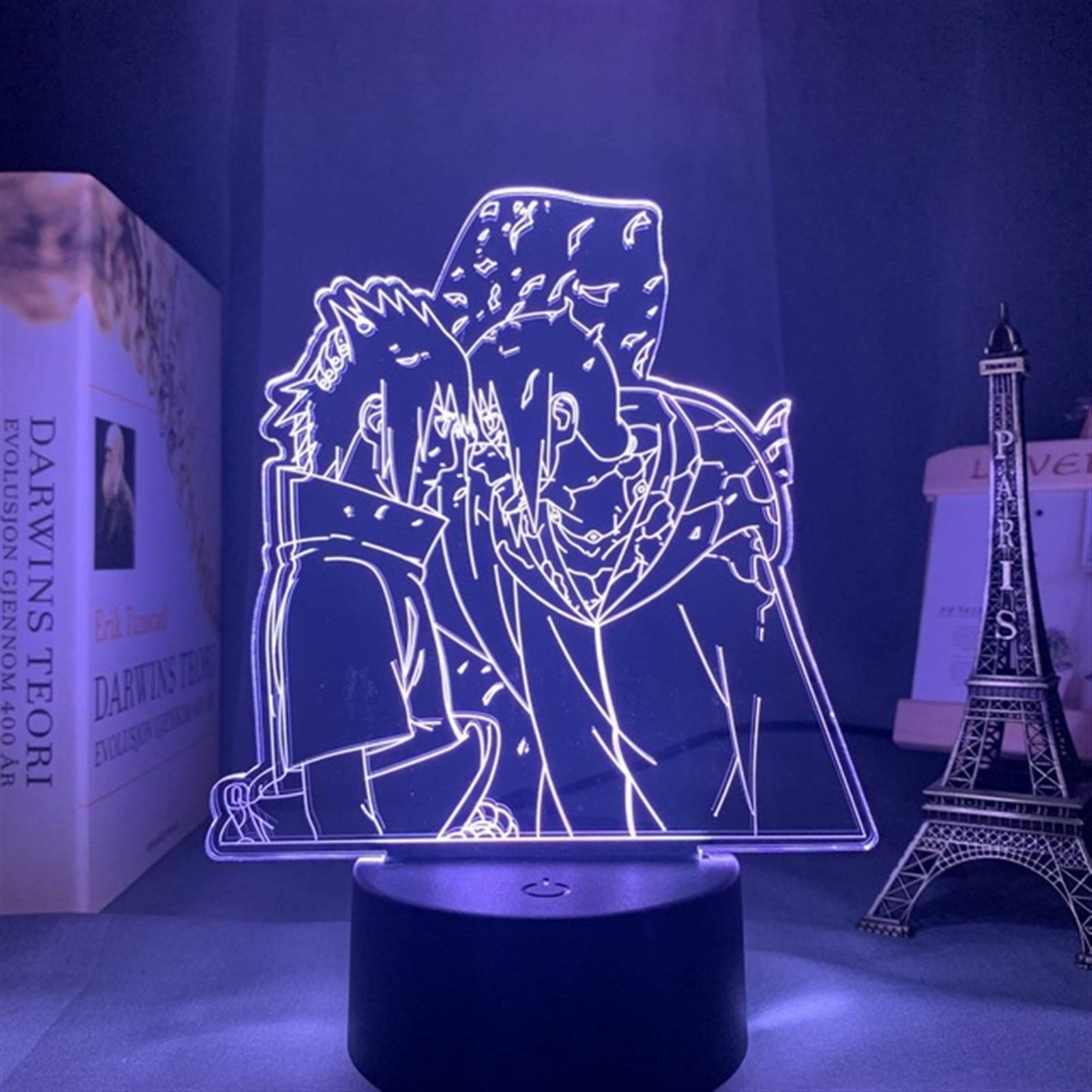 althiqahkey Anime Lamp Naruto Sasuke and Itachi Uchiha for Kids Child Bedroom Decor Rgb Colorful 3D LED Night Light Manga Gift