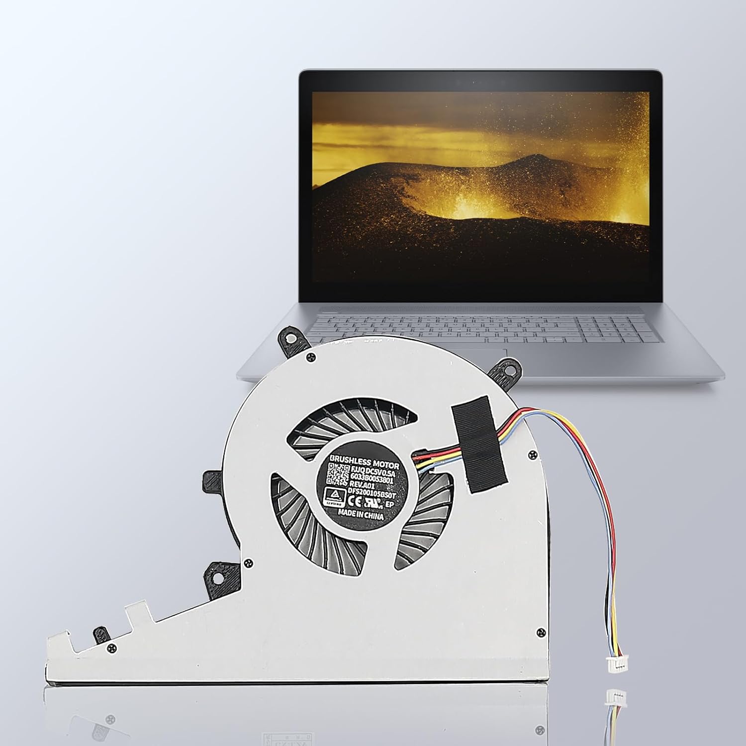 CPU Cooling Fan Compatible with HP Envy 17-AE, 17T-AE, 17-AE100, 17T-AE100, 925461-001, 925478-001, 17-AE143NG, 17M-AE111DX Touch, Laptop, 5 Volts, 18 dB Noise Level