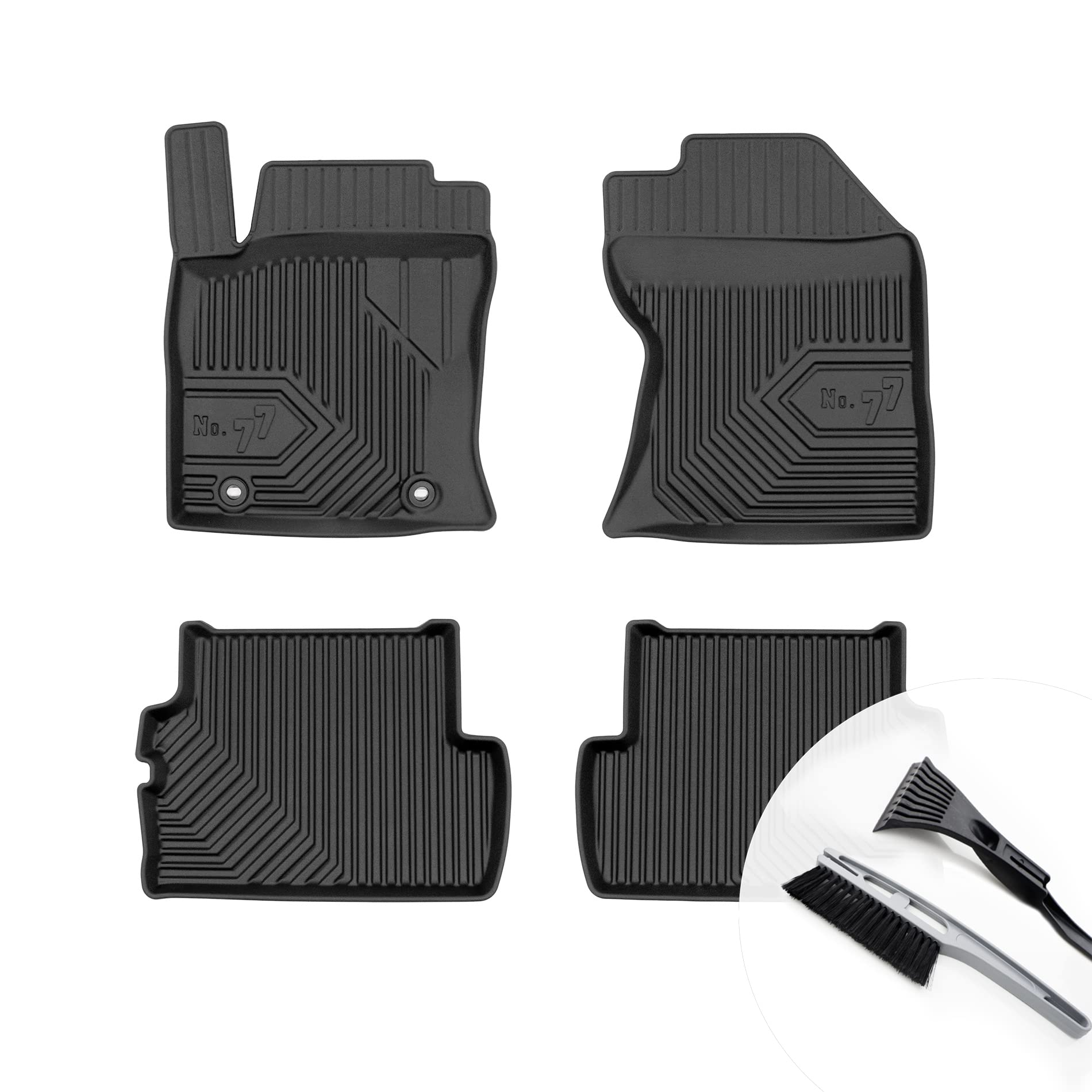 moto-MOLTICO Gummimatten Auto, 4-teiliges Set, Allwetter Gummi Fußmatten mit Rand, Antirutsch & Wasserfest Autoteppiche - passend für Ford Focus I 1998-2004