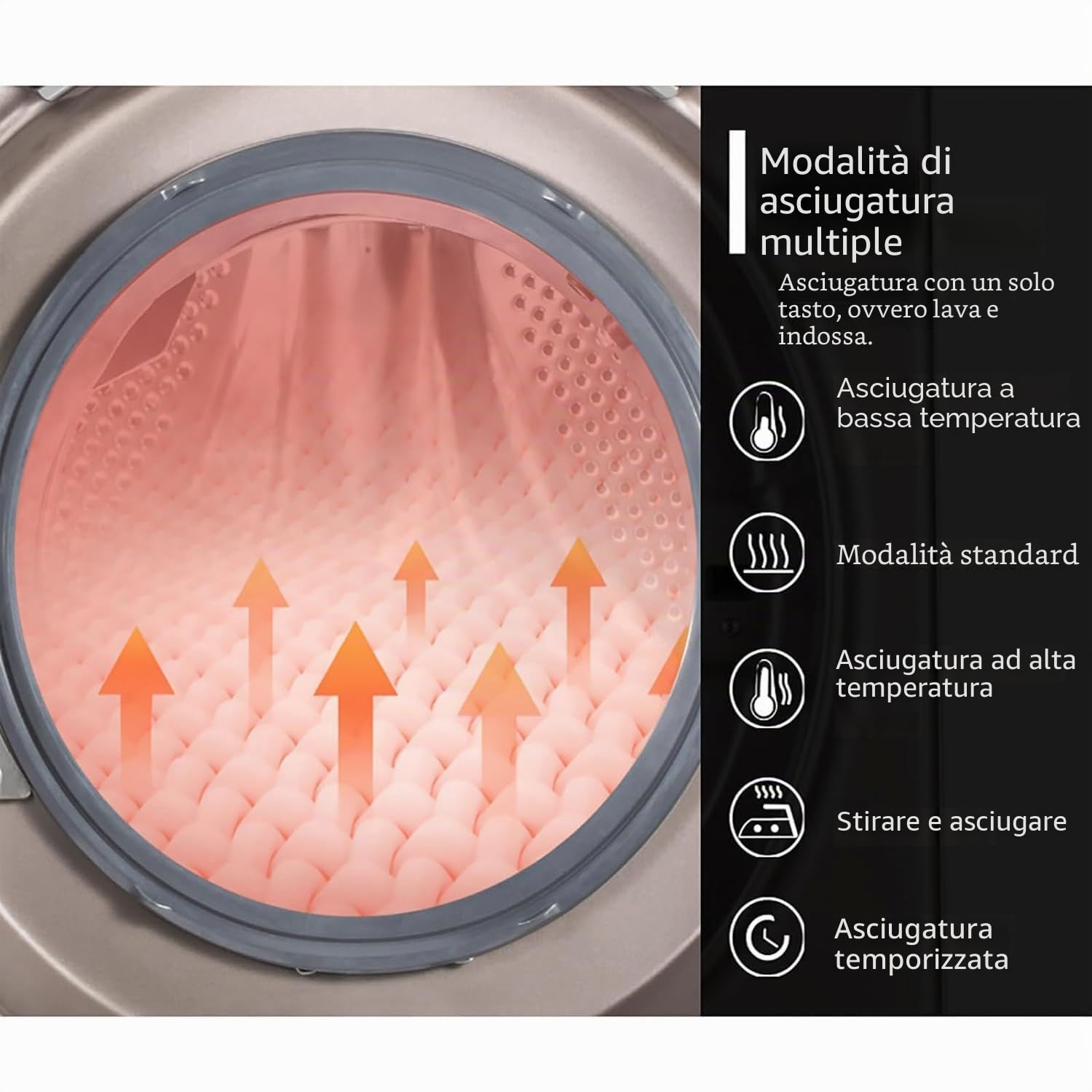Qiang 1450W Mini Lavatrice a Parete Lavasciuga Carico Frontale 3Kg Piccola Lavatrice 8 modalità per per Piccoli Vestiti Biancheria Intima Calzini Dormitorio