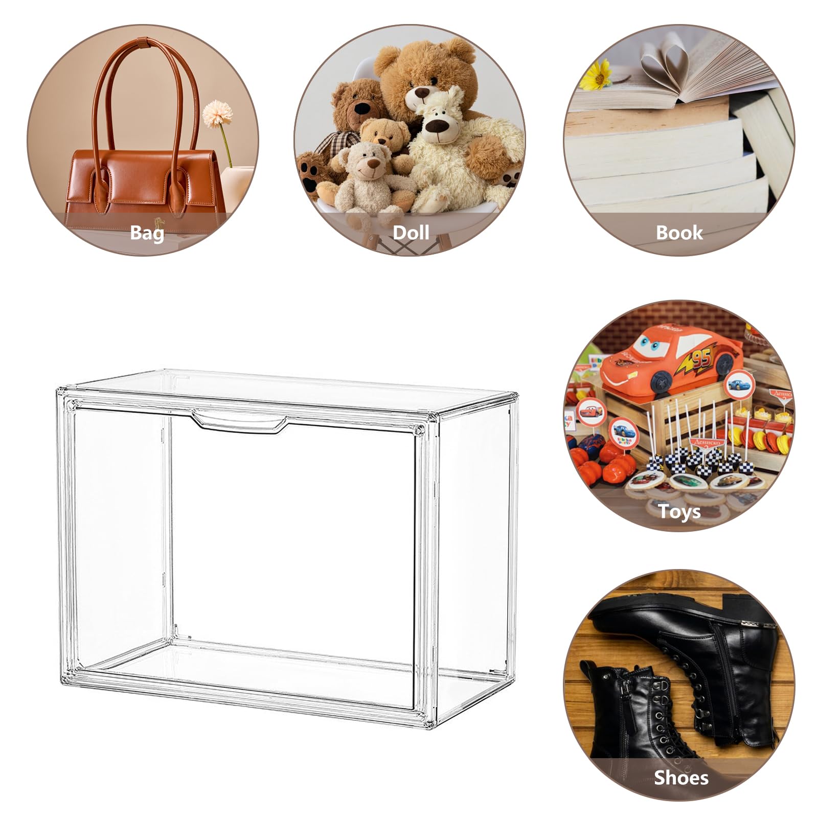 Vitrine pour Collection - Vitrine Exposition Figurine - Boite Transparent pour Figurines, Voitures Miniatures, Maquettes - Vitrine Acrylique Transparente - 36x27x23cm